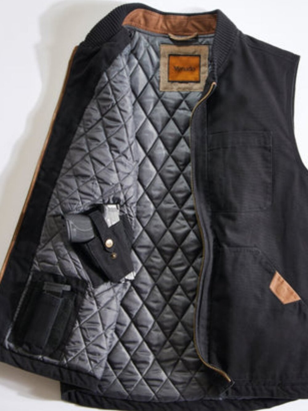 Concealed Carry Canvas Vest - Black | 3XLT